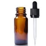 10ml Amber Dropper Bottle With Straight Tip Pipette With Wiper