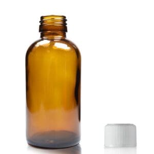 150ml Amber Glass Boston Bottle w CRC Cap