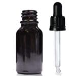 15ml black dropper bottle with glass pip