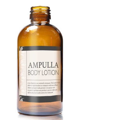 200ml Amber glass Boston Bottle with label