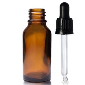 20ml Amber Glass Dropper Bottle & T/E Glass Pipette With Wiper