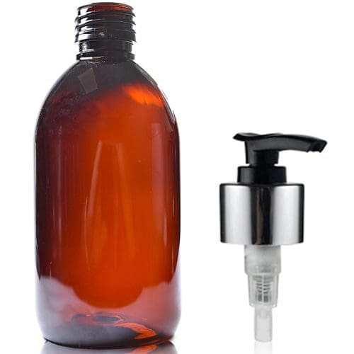 300ml Amber PET Sirop Bottle With Pump