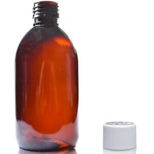 300ml amber Sirop bottle W crc