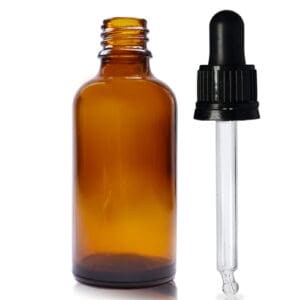 30ml Amber Glass Dropper Bottle & Glass Pipette
