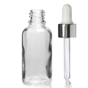 30ml Clear Dropper Bottle With Silver Pipette
