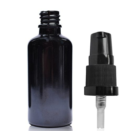 30ml black dropper bottle with black pump