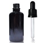 30ml black dropper bottle with glass pip