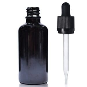 30ml black dropper bottle with straight pip