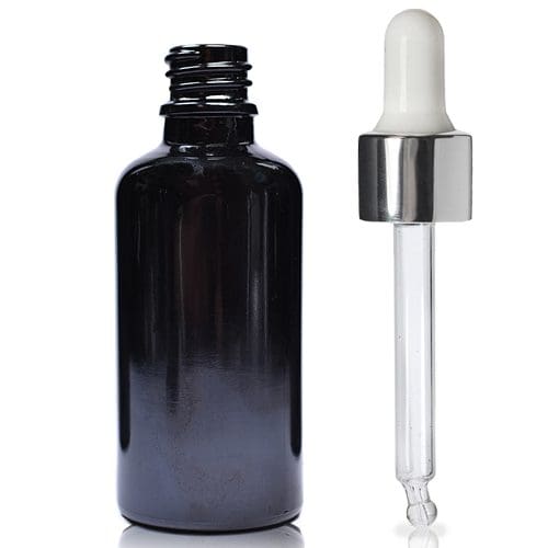 30ml black dropper bottle with white pipette