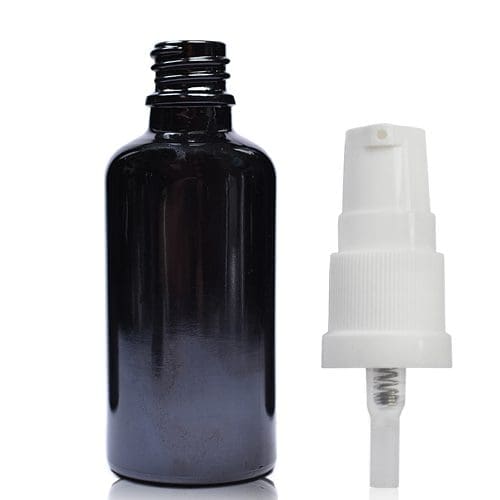 30ml black dropper bottle with white pump