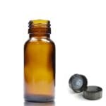 50ml Amber Glass Boston Bottle w Black Urea Cap