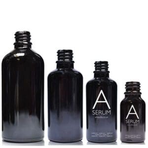 Black Glass Dropper Bottles
