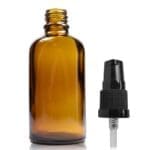 60ml Amber Glass Dropper Bottle w Black Lotion Pump