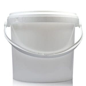 2.5L White Plastic Bucket With Handle