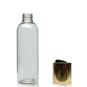 100ml Boston Bottle With Gold Disc Top Cap