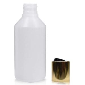 100ml Plastic Round Bottle With Gold Disc-Top Cap