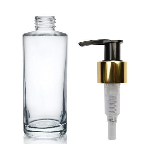 150ml Clear Glass Simplicity Bottle with gold pump