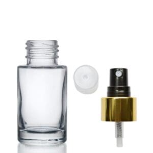 30ml Clear Glass Simplicity Bottle With Gold Cap
