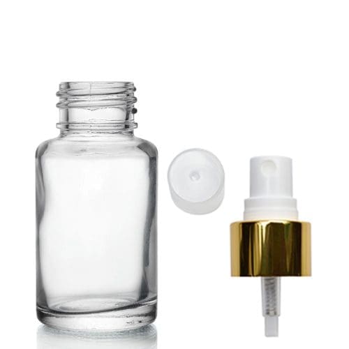 30ml Glass Atlas Bottle With Gold Atomiser Spray