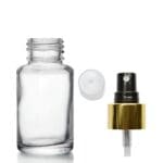30ml Glass Atlas Bottle With Gold Atomiser Spray