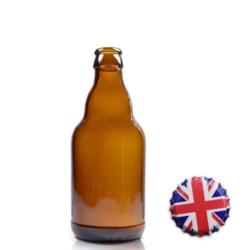 330ml Amber Glass Belgian Beer Bottle with jack cap