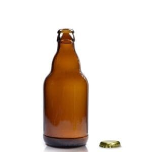 Amber Glass Belgian Beer Bottle
