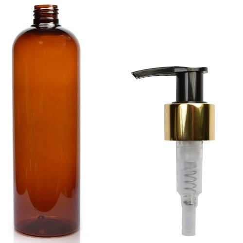 500ml Amber Plastic Lotion Bottle