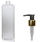500ml Clear Plastic Bottle With Gold Pump