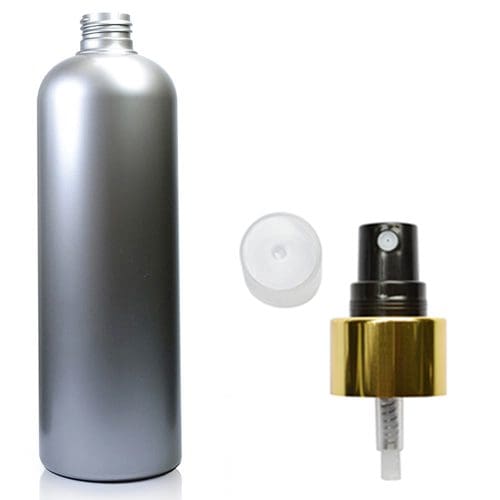 500ml Silver Bottle With Gold Spray