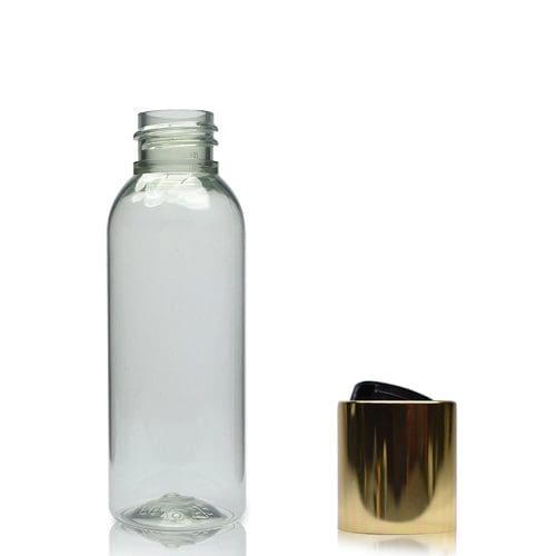 50ml Boston Bottle With Gold Disc Top Cap