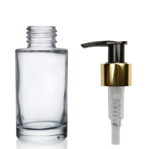50ml Clear Glass Simplicity Bottle with gold pump