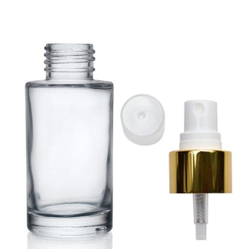 50ml Clear Glass Simplicity Bottle With Gold Spray