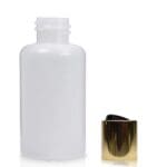 50ml Plastic Round Bottle With Gold Disc-Top Cap