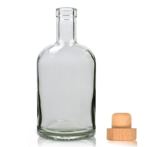 700ml Clear Glass Julius Bottle w cork