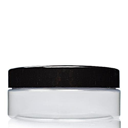 200ml Clear PET Jar With Black Screw Cap