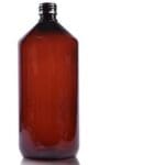 1000ml Amber PET Plastic Round Bottle