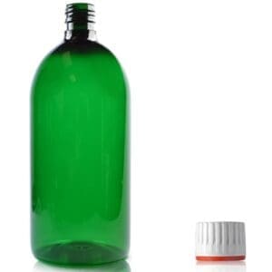 1000ml Green sirop bottle with red band