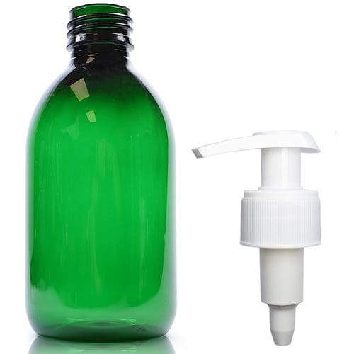 250ml green PET Sirop bottle W lockup pump 183