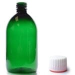 500ml Green PET Sirop Bottle With Tamper Evident Cap