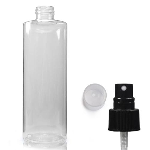 250ml Clear Apollo Bottle black spray