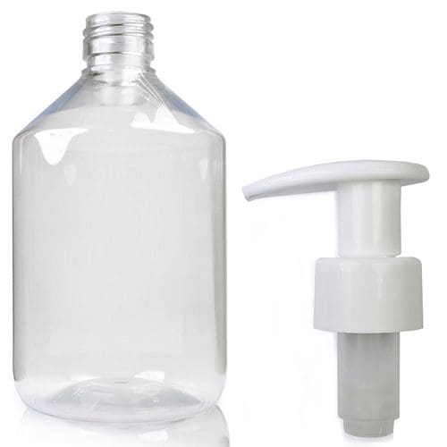 500ml Clear PET Plastic Pharma Veral Bottle W PUMP CAP28PWFH183
