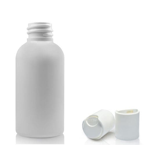 50ml white PET plastic bottle white disc top