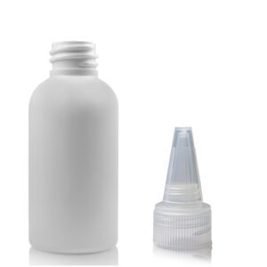 50ml white PET plastic bottle with nat spout