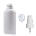50ml White PET Boston Bottle & Lotion Pump
