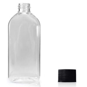 100ml Oval plastic bottle with black screw cap