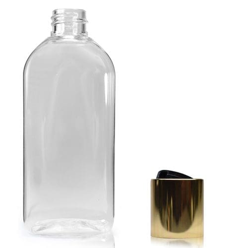 100ml Clear Oval Bottle With Gold Disc-Top Cap
