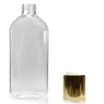 100ml Clear Oval Bottle With Gold Disc-Top Cap