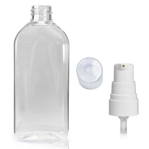 100ml Oval plastic bottle with white pump
