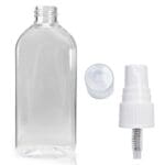 100ml Oval plastic bottle with white spray