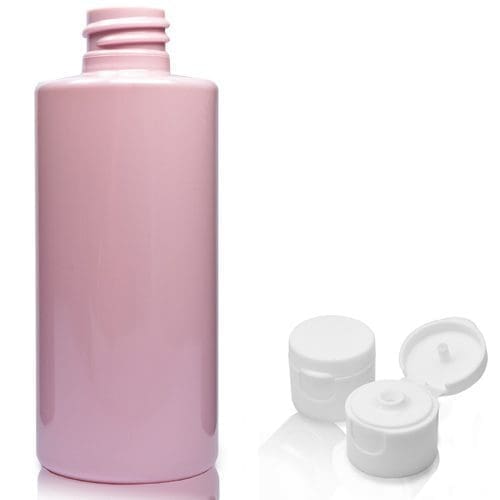 100ml Pink Plastic Bottle With Flip Top Cap